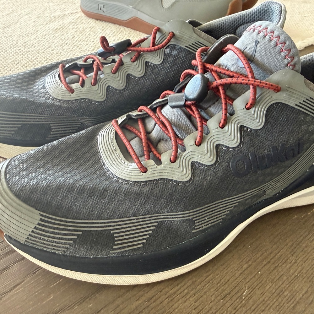 OluKai Men’s Gray Performance Marine with Rust-Red Laces